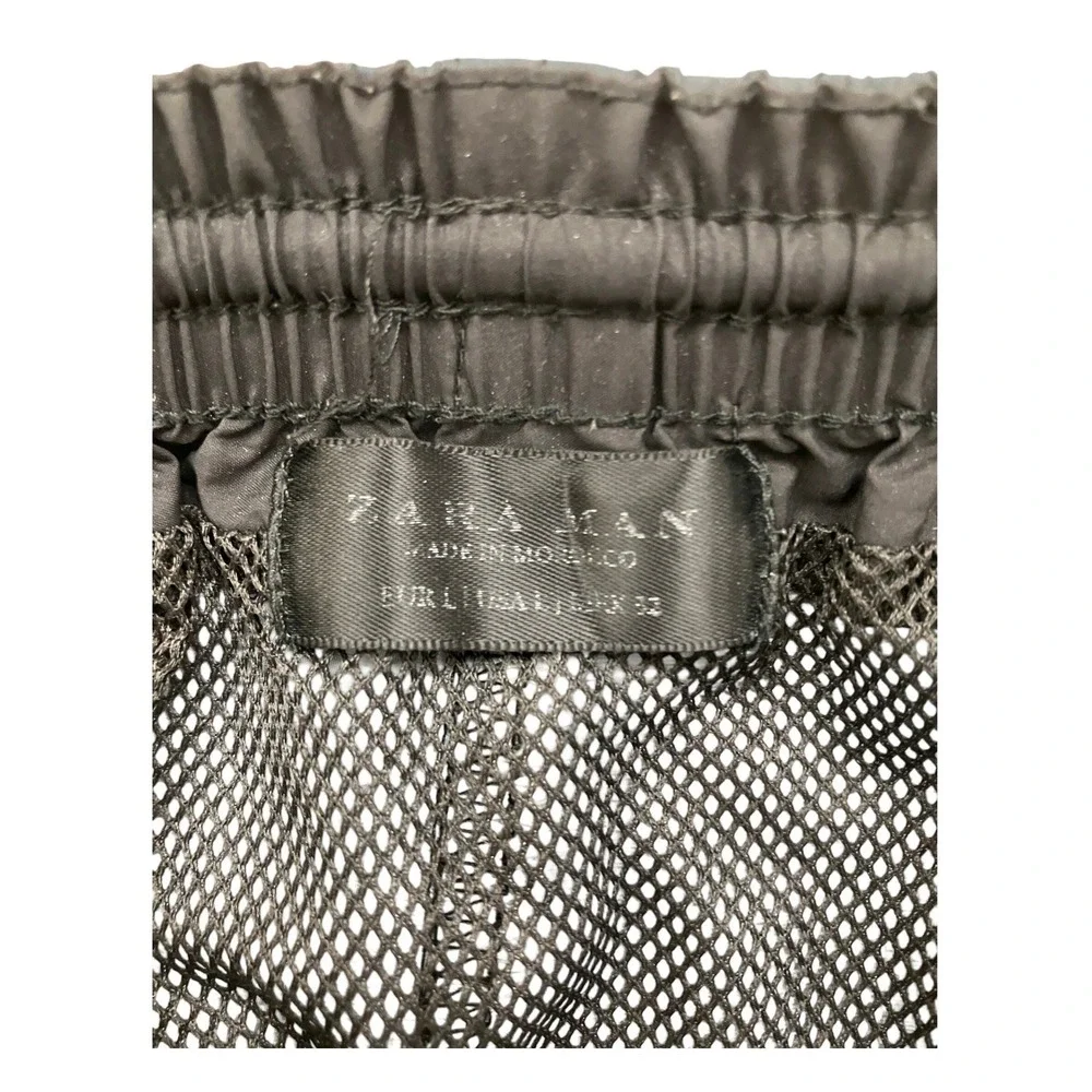 Zara Man Mens Striped Swim Trunks Navy Orange White Mesh Lined Size L